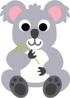 Cute Koala cartoon flat doodle style.K animal alphabet