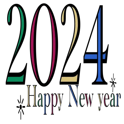 2024 Happy new year label