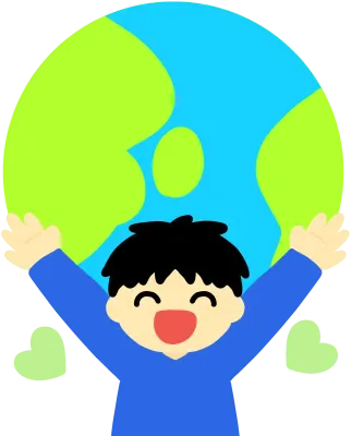 지구를 사랑하는 남자아이 환경 일러스트