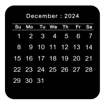 calendar 2024 - 12 december