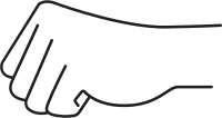 Fist Hand Gesture Line Illustration