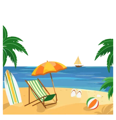 summer beach on transparent background, beach vector,beach png