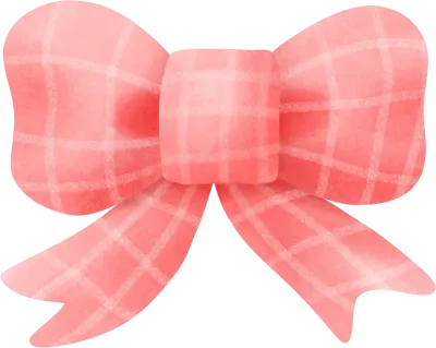 Red checkered ribbon watercolor