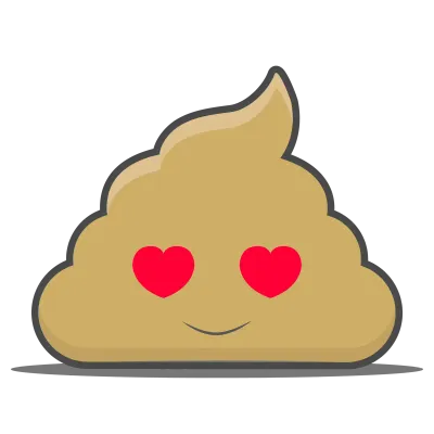 cute felling love poop cartoon character