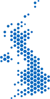 hexagon shape of england map.