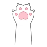 white cat paw