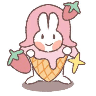 Cute rabbit shaped strawberry ice cream