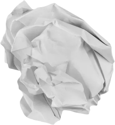 crumpled paper ball.