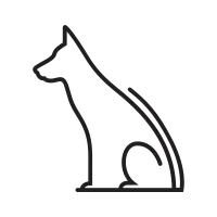 animal pets dog puppy alone line art simple modern minimalist logo design vector