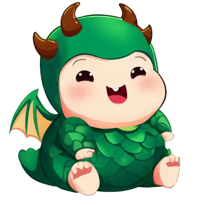 Cute Character with Dragon Costume