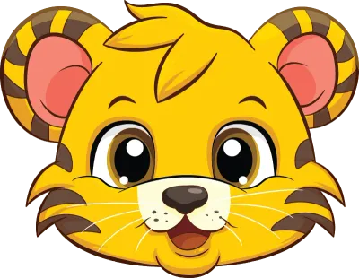 Cute Animal tiger illustration for kids