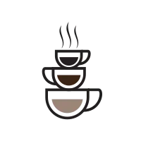 coffee cup levels scent taste colored hipster logo design vector icon illustration template