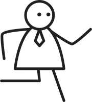 Businessman Running Line Art
