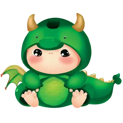 Cute Character with Dragon Costume