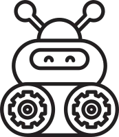 Robot Cartoon Character Line Art