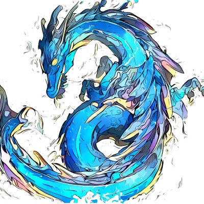 Splash Blue Dragon Graphic Artwork