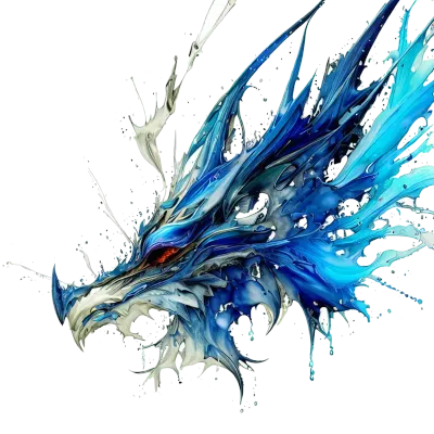 Splash Blue Dragon Graphic Artwork