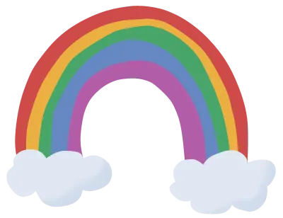 rainbow with clouds