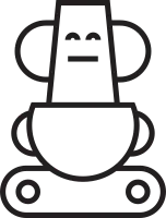 Cute Robot Line Icon