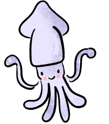 Oceanic Cartoon Character 2D Cute Style squid  Icon