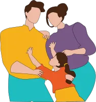 Simple Happy Family Character Design Illustration