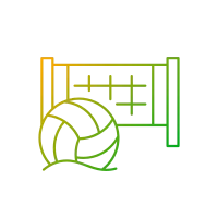 Beach volleyball gradient linear vector icon