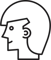 Male Head Avatar Line Art