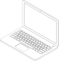 Isometric outline laptops