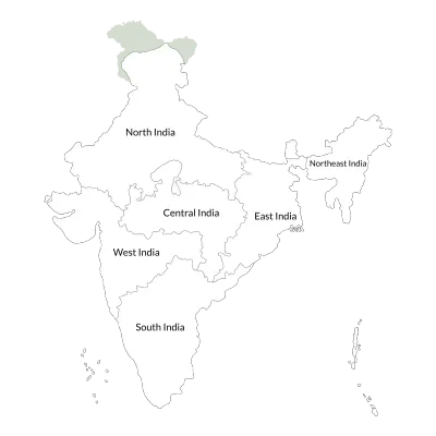 Map of India administrative regions. Indian map.