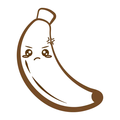 Angry Face Banana Set Face Vegetable Line Style