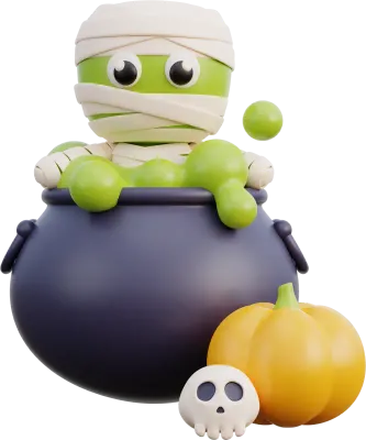 3d Halloween cute mummy zombie