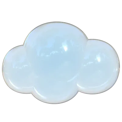 Cloud Y2K 3D rendering cute clear glass