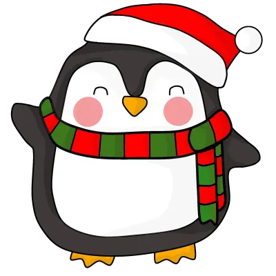 christmas penguin clipart