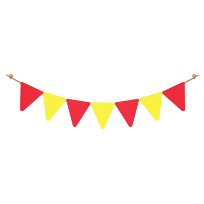 Yellow And Red Bunting Flag