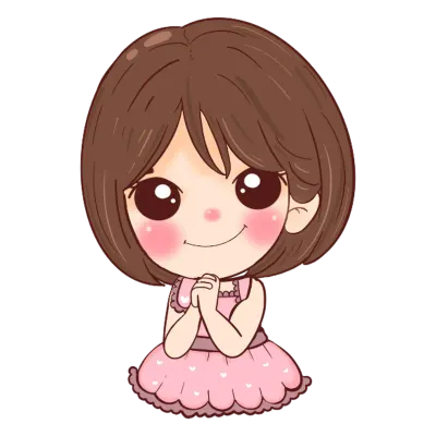 little girl, cartoon, cute, short hair, pink dress, full body, many poses,