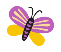 Hand drawn butterfly with abstract floral ornament flat icon
