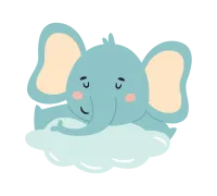 Sleepy Elephant On Cloud