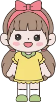 리본머리띠 여자아이 캐릭터