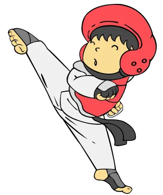 Taekwondo kick action