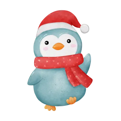 penguin snowman with hat and scarf