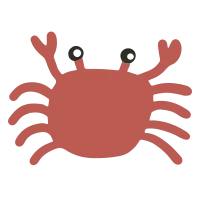 Tropical aquarium doodle - Red crab