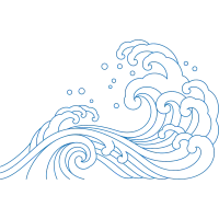 japan ocean wave  outline design