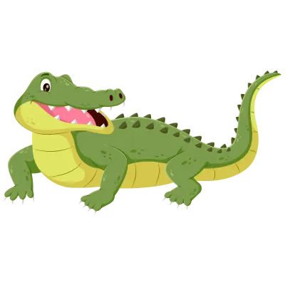 Cute cartoon crocodile