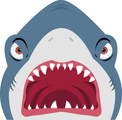 Shark  open mouth cartoon sign