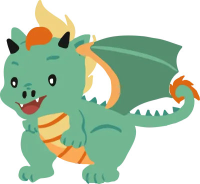 cute green dragon object
