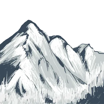 snowy mountain and forests