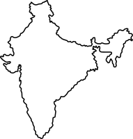 Map of India Outline in Flat Style