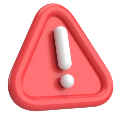 Warning sign. Exclamation mark. 3D illustration.