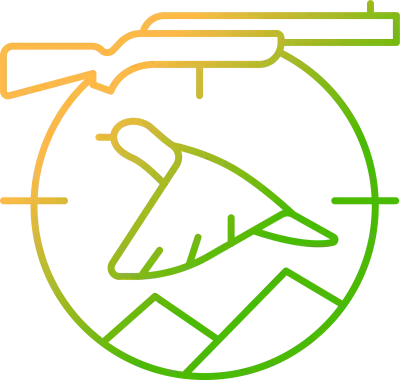 Upland hunting gradient linear vector icon
