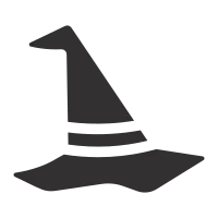 Witch Hat Vector Solid Icon, Witch Hat Icons Collection, Witch Hat Silhouette.